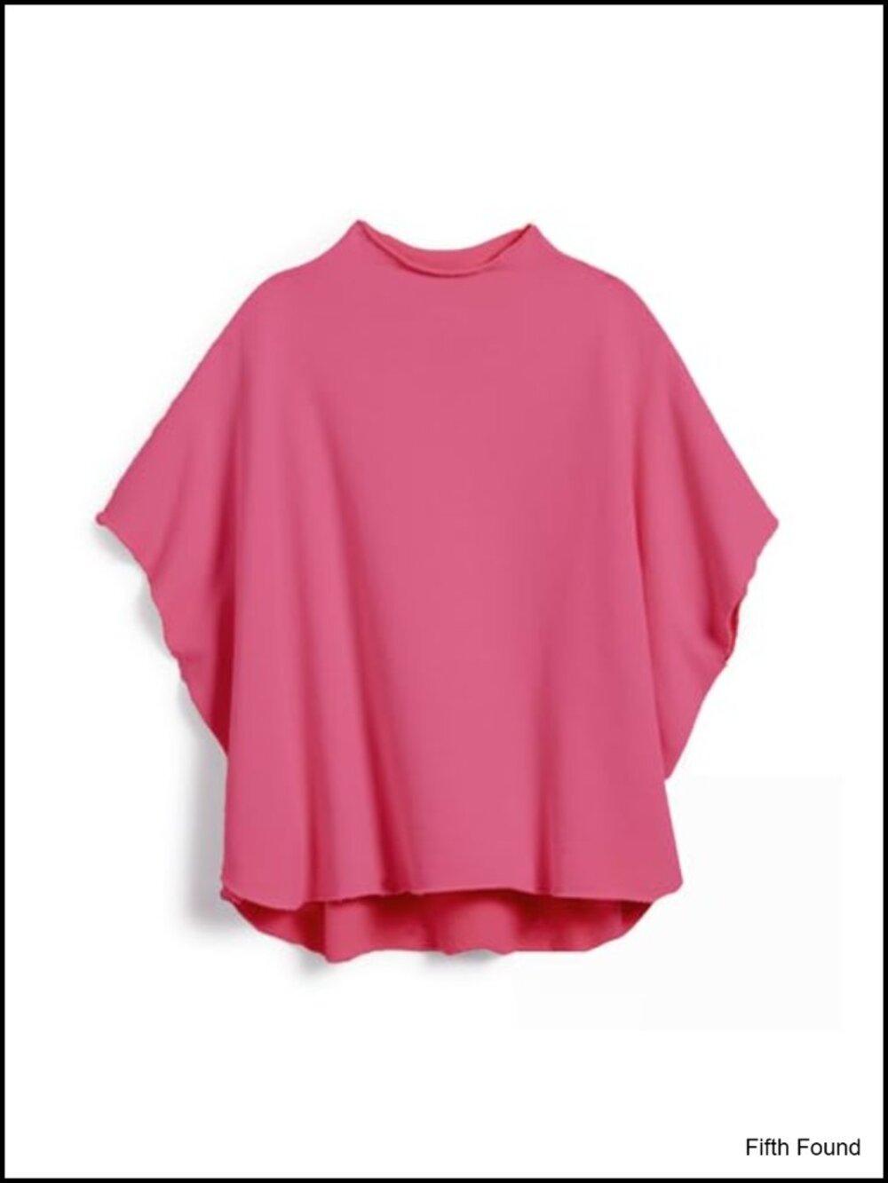 Oversized Funnel Neck Batwing Sleeve Capelet Pullover Sweatshirt